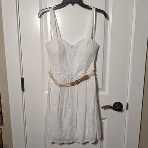 City Triangles White Dress w/ Belt
